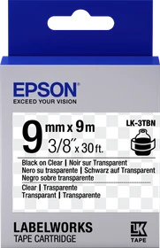 Epson LK-3TBN Beschriftungsband, 9mm, schwarz/transparent