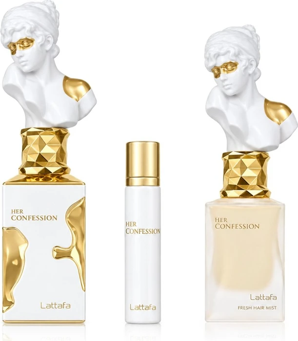 Lattafa Her Confession EdP 60ml + EdP 12ml + Hair Mist 50ml Duftset