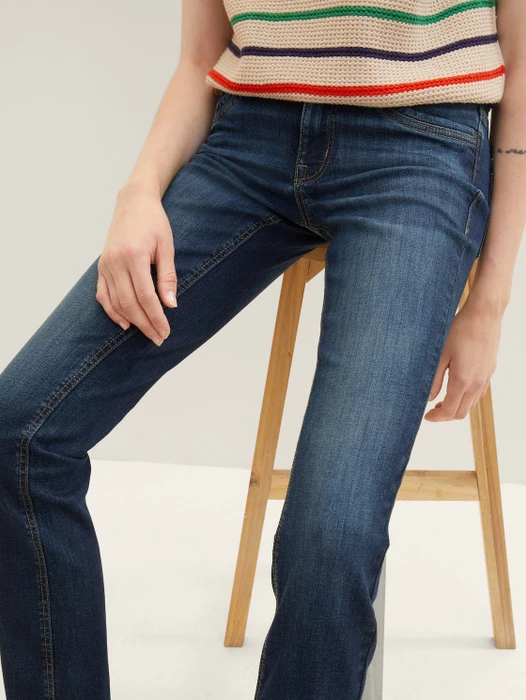 Tom Tailor Alexa Straight Jeans Jeans rinsed blue denim (Damen)