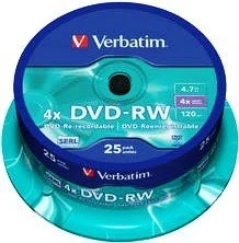 Verbatim DVD-RW 4.7GB, 4x, 25er Spindel