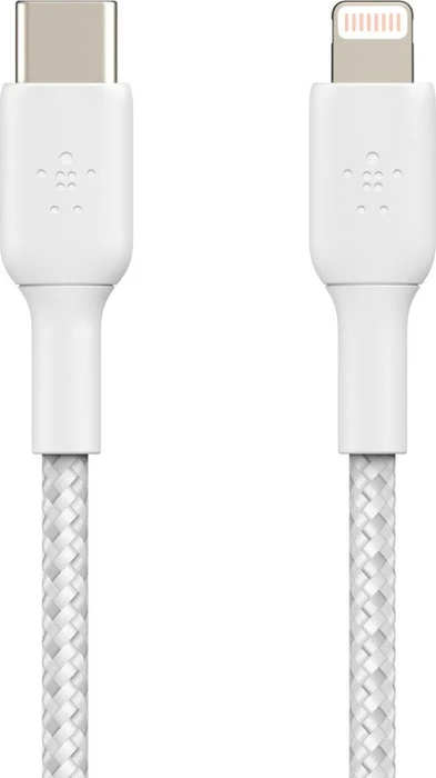Belkin BoostCharge Braided USB-C to Lightning Cable 2.0m weiß