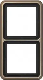 Jung Serie CD 500 Rahmen Metall 2-fach, gold-bronze