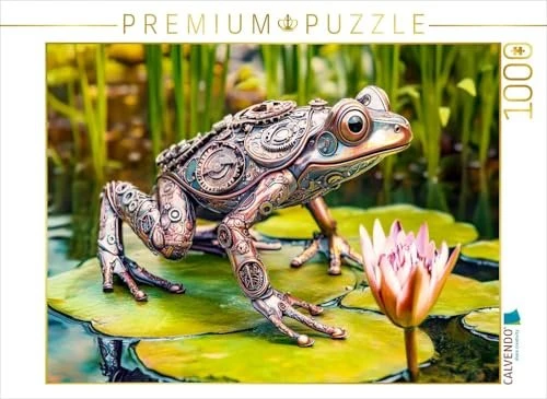 Calvendo Metall-Frosch auf Seerose: Kreative Gartendeko mit Upcycling-Charme