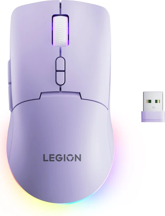Lenovo Legion M220 Wireless RGB Gaming Mouse, Aurora Purple, USB/Bluetooth