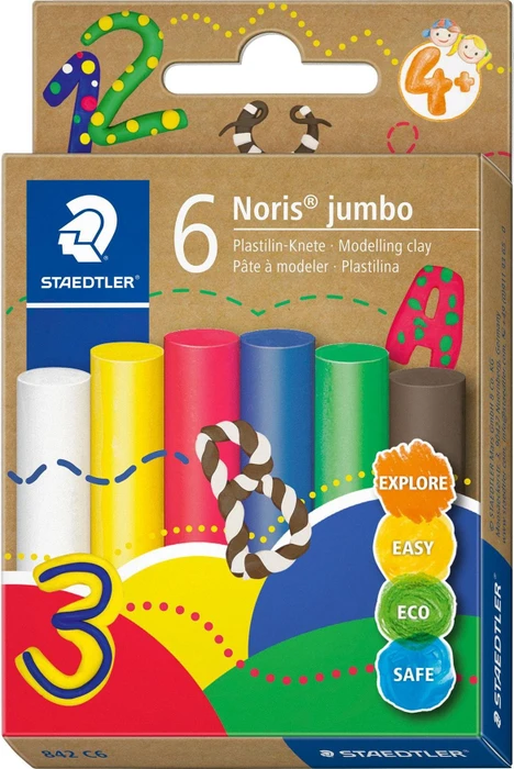 Staedtler Noris Jumbo 842 Plastilin Knete standard 6x 16.6g