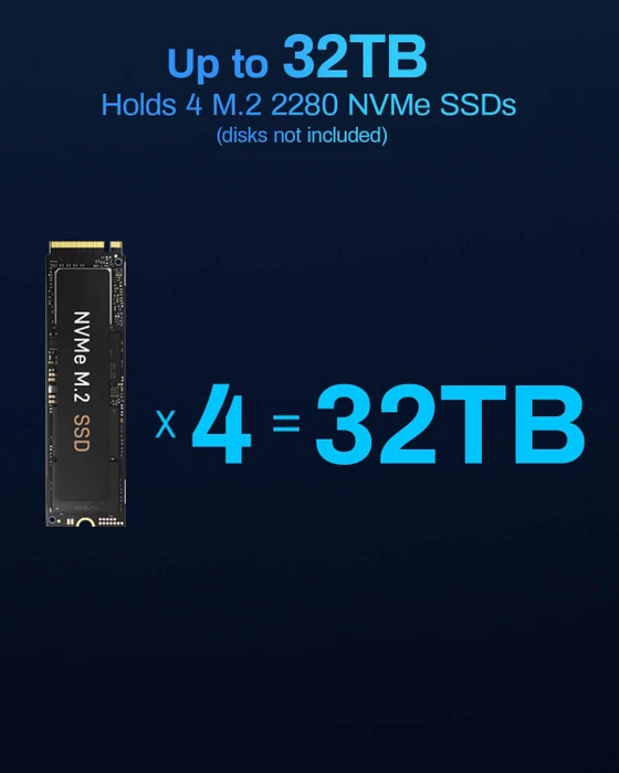 TerraMaster F4 SSD, Intel N95, 8GB RAM, 1x RJ-45 5GBase-T, 1x USB-C 3.1