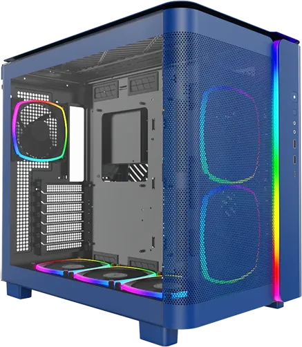 Montech King 95 Pro Prussian Blue, blau, Glasfenster