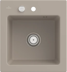 Villeroy & Boch Subway 45 XS Einbau Becken mittig mit Ablauffernbedienung almond