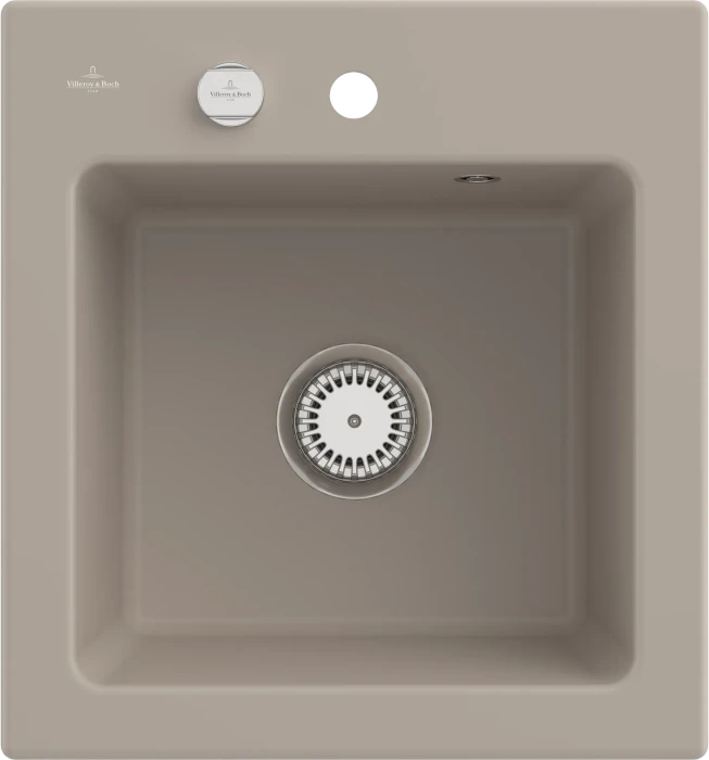 Villeroy & Boch Subway 45 XS Einbau Becken mittig mit Ablauffernbedienung almond