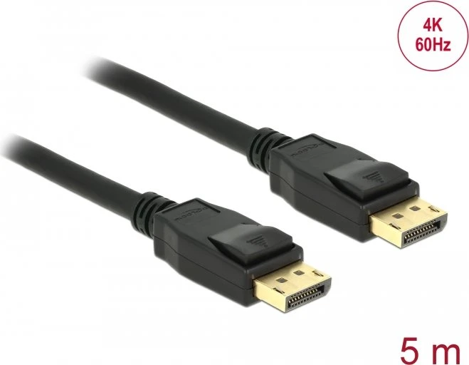 DeLOCK DisplayPort 1.2 Kabel 4K 60Hz schwarz, 5m