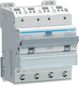 Hager Fehlerstrom-Leitungsschutzschalter 4P 6kA B-20A 30mA Typ A QC/QB