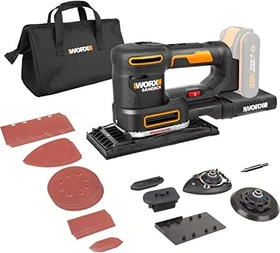Worx 20V PowerShare Akku-Multischleifer solo inkl. Tasche + Zubehör
