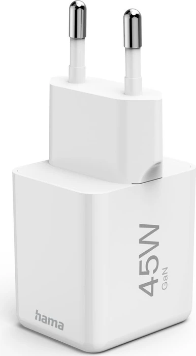Hama GaN Schnellladegerät Super-Mini, USB-C, 1x USB-C, 45W, weiß