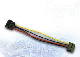 Inter-Tech 4-Pin IDE Molex Stecker auf 15-Pin SATA Strom Buchse, Adapterkabel, 15cm (88885306)