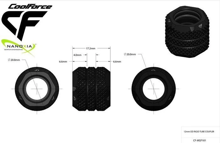 Nanoxia CF1 Hard Tube Adapter 10/12mm auf 10/12mm
