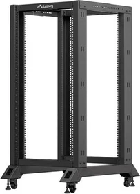 Lanberg Open Rack Series 19" Open Frame Rack 22HE, 4-Pfosten, Flat Pack, tiefenverstellbar, 430-590mm, V2, RAL 9004, 800mm tief