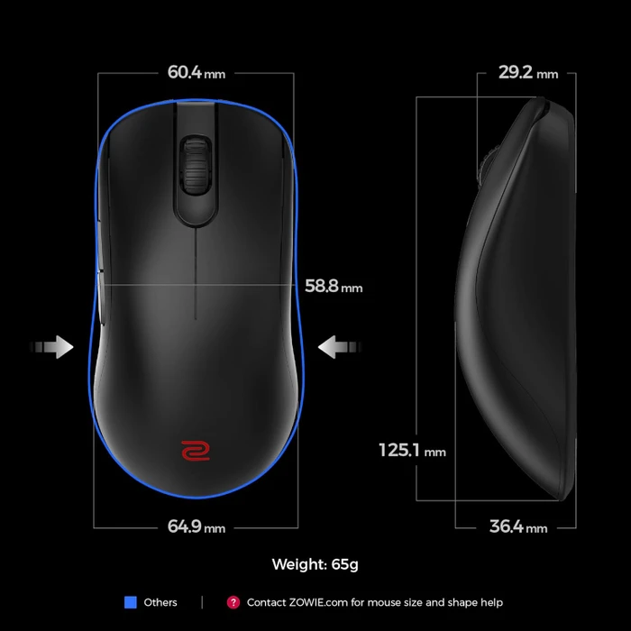 BenQ Zowie FK2-DW 4K Wireless mit Ladestation, schwarz, USB