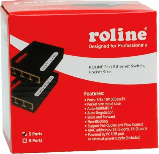 Roline Desktop Gigabit Switch, 4x RJ-45