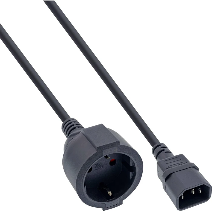 InLine Netzkabel Schuko Buchse auf C14 Stecker schwarz, 1m, 30er-Pack