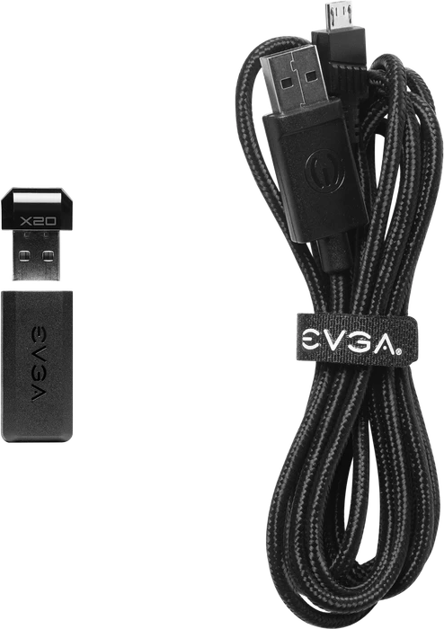 EVGA X20 Wireless Gaming Maus grau, USB/Bluetooth