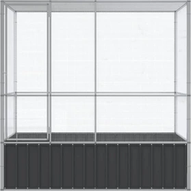 vidaXL Voliere, silber/grau, 210.5x212x107cm