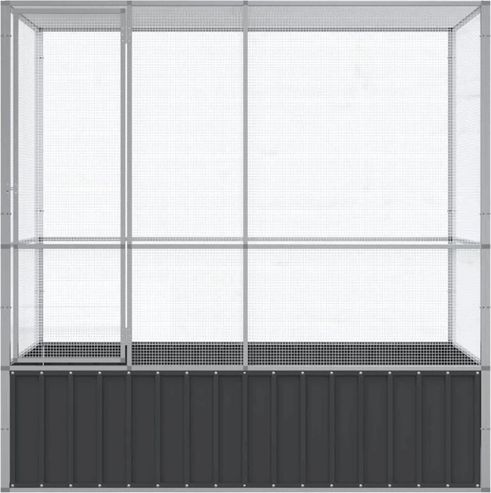 vidaXL Voliere, silber/grau, 210.5x212x107cm