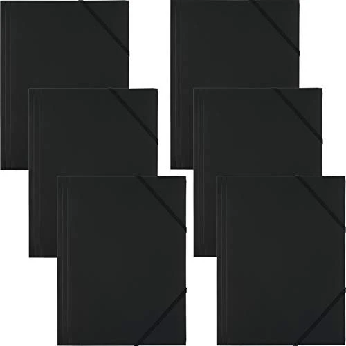 D.RECT Sammelmappe, A4, schwarz, 6er-Pack