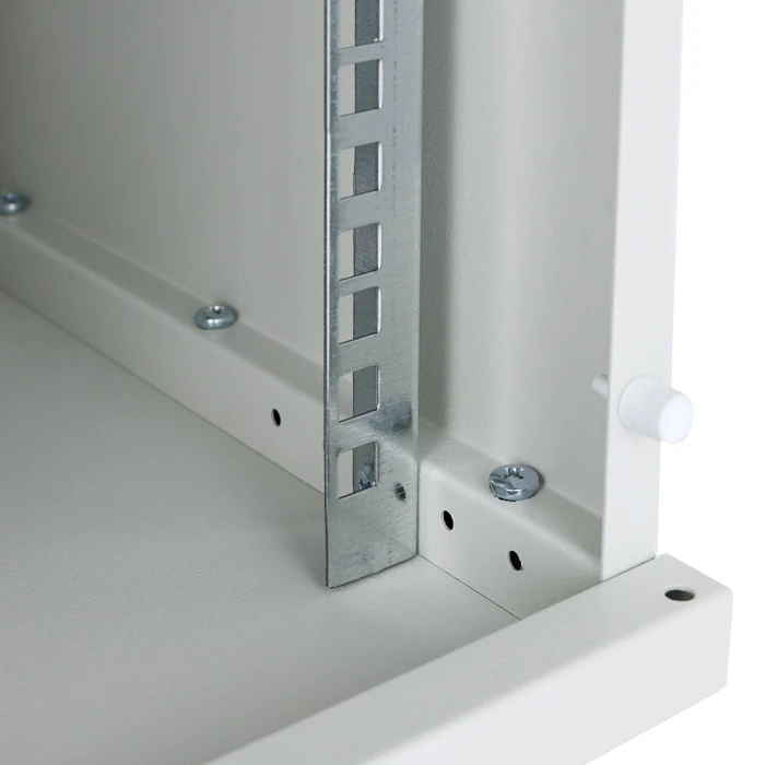 HMF Serverschrank 10", HMF 63400 12HE, Sicherheitsglastür, IP20, grau, 300mm tief