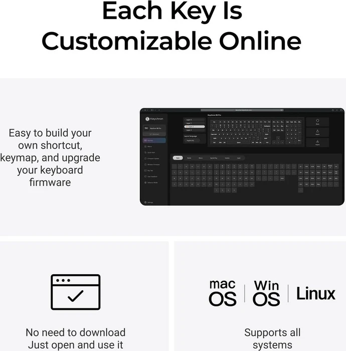 Keychron B6 Pro Ultra-Slim Wireless, Space Gray, USB/Bluetooth, US