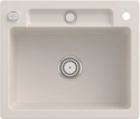 Villeroy & Boch Siluet 60 S Einbau Becken mittig mit Ablauffernbedienung crema