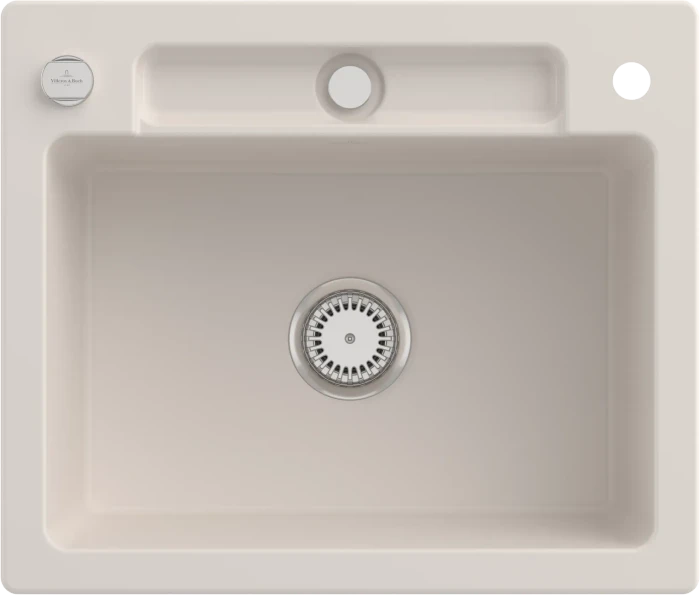Villeroy & Boch Siluet 60 S Einbau Becken mittig mit Ablauffernbedienung crema
