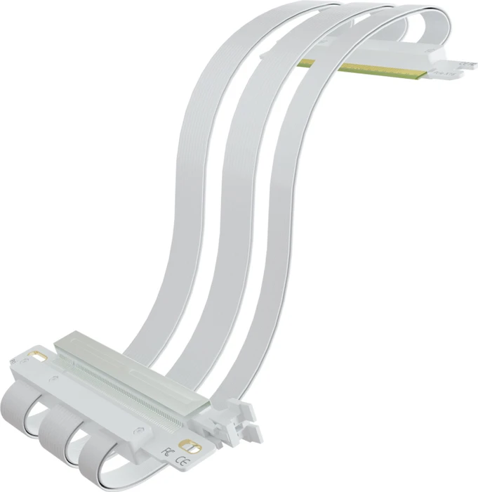 Glotrends Dual Reverse Riser Cable, gewinkelt, PCIe 5.0, 185mm, weiß