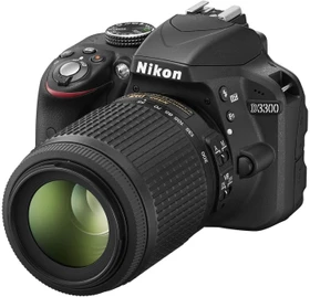 Nikon D3300 schwarz mit Objektiv AF-P DX 18-55mm 3.5-5.6 G VR und AF-S DX 55-200mm 4.0-5.6 G ED II VR