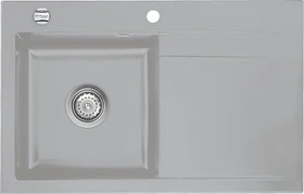 systemceram Stema 80 Einbau Becken links mit Ablauffernbedienung titan
