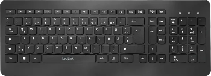LogiLink 2.4GHz Wireless Tastatur, schwarz, USB, DE