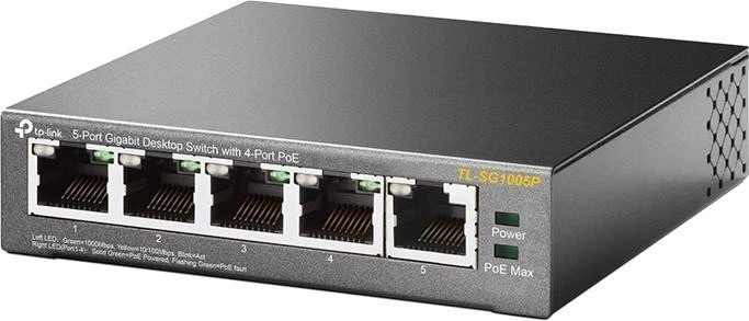 TP-Link TL-SG1005P Desktop Gigabit Switch, 5x RJ-45, 56W PoE