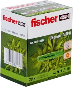 fischer UX Green 10x60 R Universaldübel, 10x60mm, 20 Stück