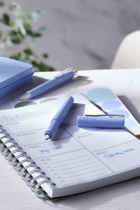 Faber-Castell Poly Ball/Pen Füllfeder und Kugelschreiber Geschenk-Set, pale iris, im Metall-Etui, 2 Stück