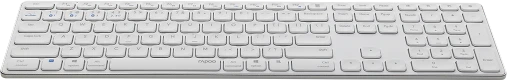 Rapoo E9800M Multi-mode Wireless Ultra-slim Keyboard, weiß, USB/Bluetooth, DE