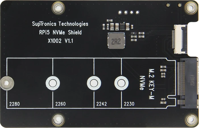 Geekworm X1002 PCIe auf M.2 Key-M NVMe Adapter-Board, M.2 M-Key 2230/2242/2260/2280 NVMe Slot für Raspberry Pi 5