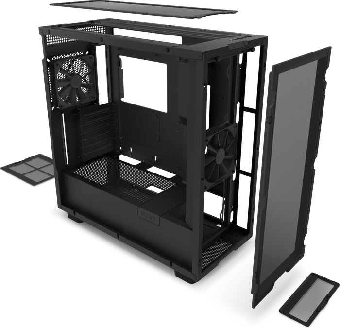 NZXT H7 Flow Black, schwarz, Glasfenster
