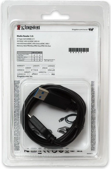 Kingston High-Speed Media Multi-Slot-Cardreader, USB 3.0 Micro-B [Buchse]