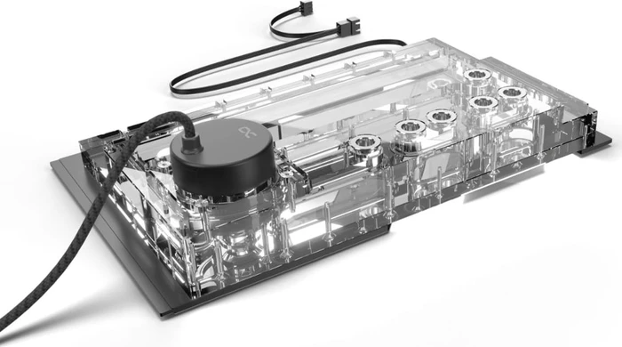 Alphacool Distro Plate Y60 mit D5 Apex Pumpe, Verteilerplatte