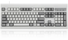 Perixx Periboard-106M, retro-grau/weiß, USB, US