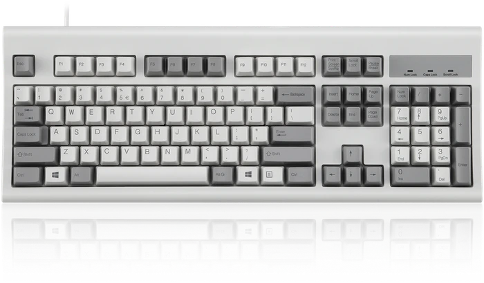 Perixx Periboard-106M, retro-grau/weiß, USB, US