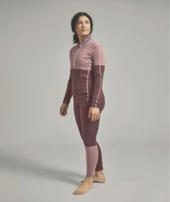 Ortovox 185 Rock'n'Wool Zip Neck Funktionsshirt langarm dusk rose (Damen)