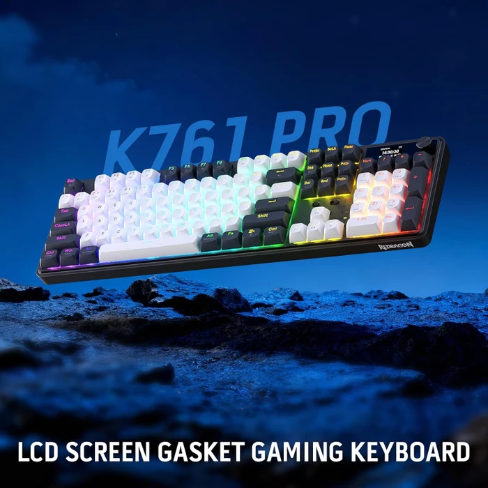 Redragon Wyvern K761 Pro Wireless, Abyssal Blue, LEDs RGB, Mint Mambo, USB/Bluetooth, US