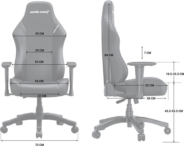 Anda Seat Luna Premium Gamingstuhl, schwarz/blau