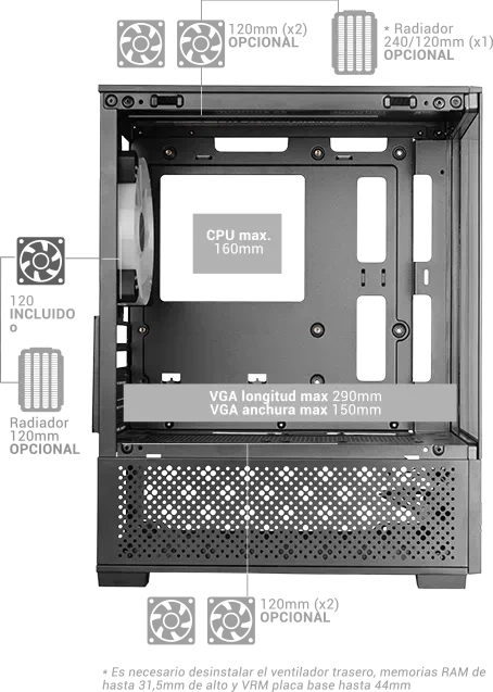 Mars Gaming MC-SE2 Black, Glasfenster