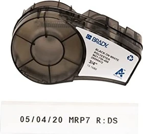 Brady Polester White Matte Beschriftungsband, 19.1mm, schwarz/weiß